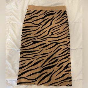 Lulus tiger Skirt for Women Midi Length High Waist knit Elasticized tiger Skirt